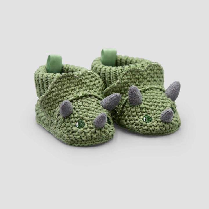 Baby Boys' Dino Knitted Bootie Slippers - Just One You Made By Carter's Green