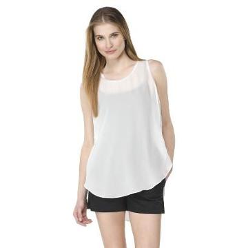 Mossimo Women's Organza Piping Tank - Sheer White