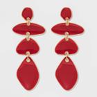 Target Epoxy Drop Earrings - A New Day Red/gold