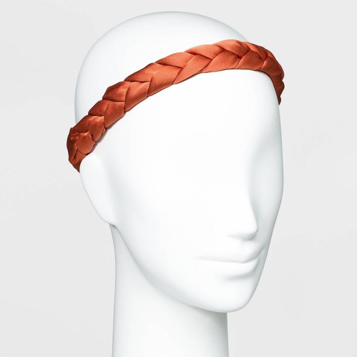 Satin Braided Head Wrap - A New Day Rust, Red
