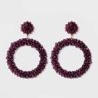 Sugarfix By Baublebar Lustrous Beaded Hoop Earrings - Plum, Women's, Purple
