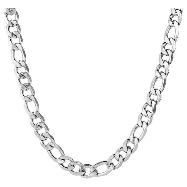 Men's West Coast Jewelry Stainless Steel Beveled Figaro Chain Necklace