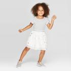 Petitetoddler Girls' Short Sleeve Star Print Tulle Dress - Cat & Jack White/gray 5t, Toddler Girl's