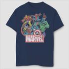Boys' Marvel Heroes Of Today Short Sleeve T-shirt - Navy