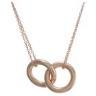 Target Women's Rose Gold Over Sterling Silver Interlocking Circle Pendant Necklace