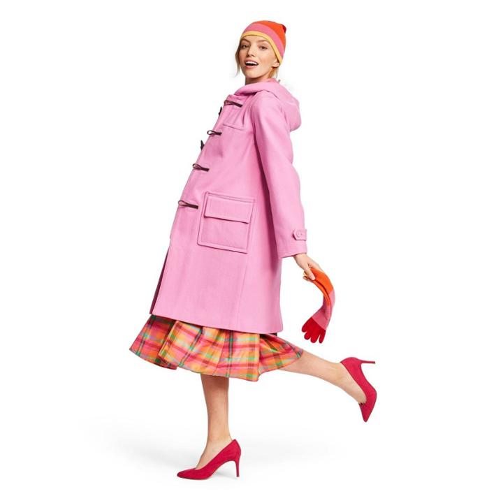 Women's Long Sleeve Hooded Duffel Coat - Isaac Mizrahi For Target Pink