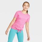 Petitegirls' Short Sleeve Side-tie Studio T-shirt - All In Motion Fuchsia Xs, Girl's, Pink