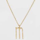 Gold Over Silver Plated Cubic Zirconia 'm' Initial Pendant Necklace - A New Day Gold