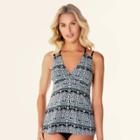 Women's Slimming Control Strappy Back Tankini Top - Dreamsuit By Miracle Brands Black