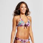 Women's Textured Tie Front Bralette Bikini Top - Concord Grape - L - Mossimo, Purple