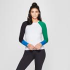 Women's Asymmetrical Color Block Long Sleeve Top - Joylab White