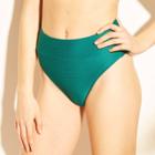Women's Ribbed Texture High Leg High Waist Bikini Bottom - Xhilaration Jungle Green