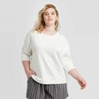 Women's Plus Size Crewneck Sweatshirt - Universal Thread White 1x, Women's,