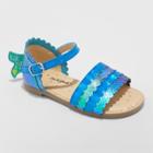 Toddler Girls' Amina Metallic Iridescent Sandals - Cat & Jack Blue