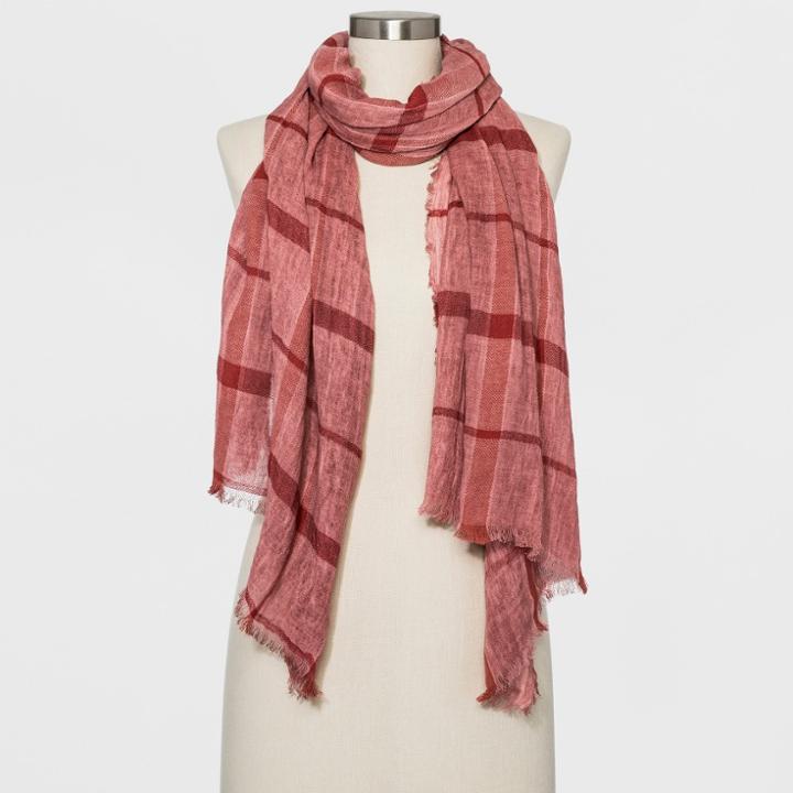 Women's Striped Oblong Scarf - Universal Thread Rose (pink)