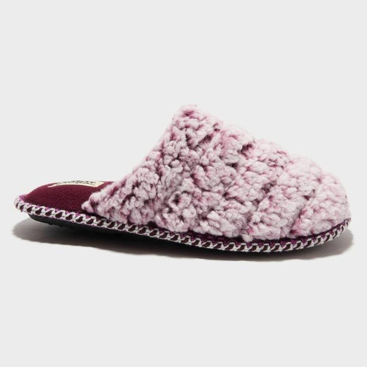 Women's Dluxe By Dearfoams Tipped Teddy Scuff Slippers - Purple