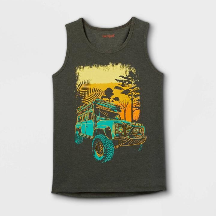 Boys' Safari Truck Tank Top - Cat & Jack Olive