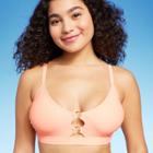 Women's Ring Front Bralette Bikini Top - Wild Fable Peach Orange D/dd Cup
