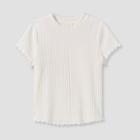 Girls' Short Sleeve Rib T-shirt - Cat & Jack Cream