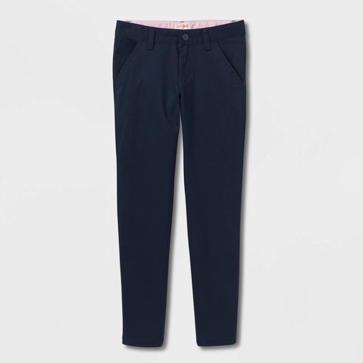 Girls' Skinny Uniform Chino Pants - Cat & Jack Navy