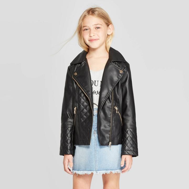 Girls' Moto Jacket - Art Class Black S, Girl's,