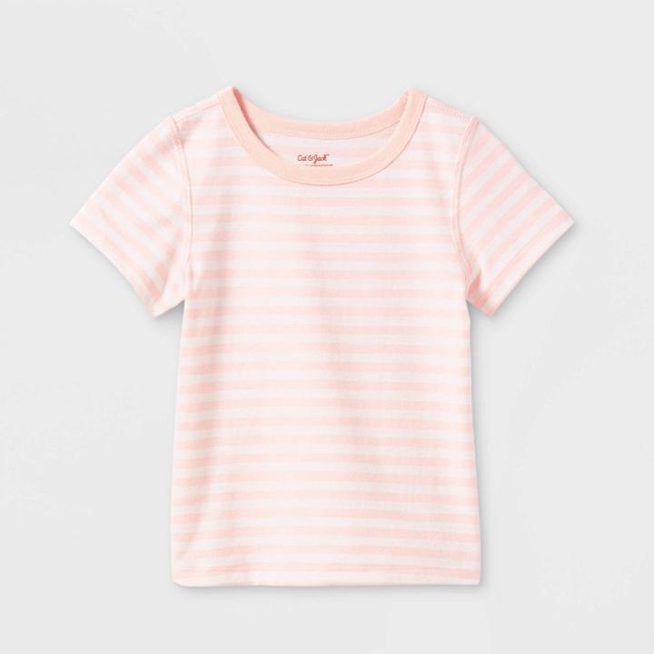 Toddler Kids' Adaptive Short Sleeve T-shirt - Cat & Jack Peach/cream