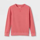 Boys' Garment Washed Waffle Crew Long Sleeve T-shirt - Cat & Jack