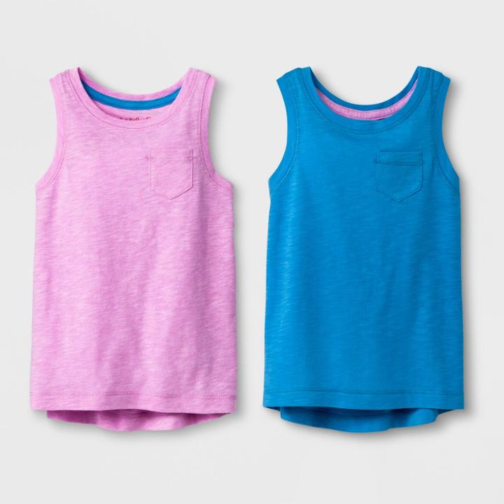 Toddler Girls' 2pk Tank Tops - Cat & Jack Royal Blue/violet (purple)
