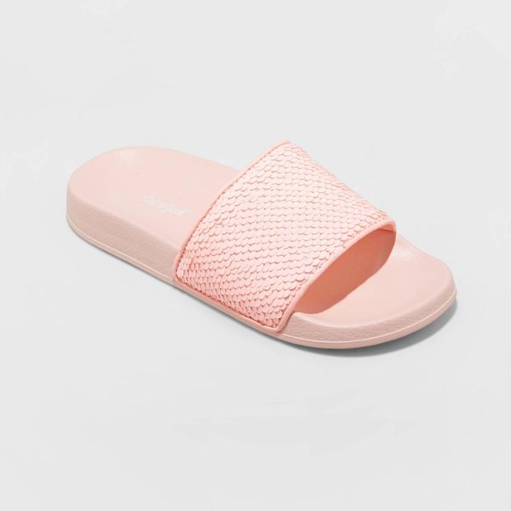 Girls' Shania Flip Sequin Slip-on Slide Sandals - Cat & Jack Pink