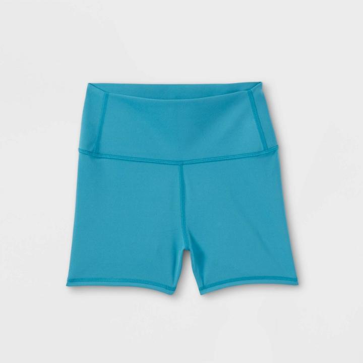 Girls' High-rise Tumble Shorts - All In Motion Teal Blue