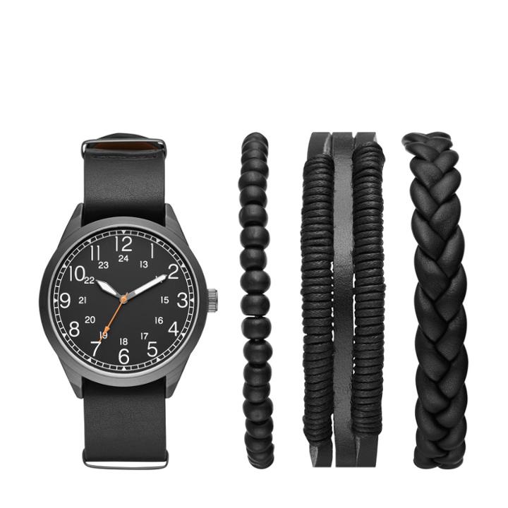 Target Men's Easy Read Field Strap Watch Set - Goodfellow & Co Gunmetal