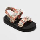 Toddler Girls' Mia Floral Print Ankle Quarter Sandals - Cat & Jack Pink