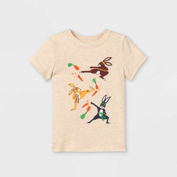 Toddler Boys' Karate Bunnies Graphic Short Sleeve T-shirt - Cat & Jack Cream