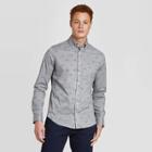 Men's Animal Print Slim Fit Stretch Performance Long Sleeve Button-down Shirt - Goodfellow & Co Dark Gray