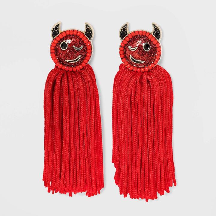 Sugarfix By Baublebar Winking Devil Tassel Drop Earrings - Red