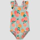 Baby Girls' Oranges Print Flutter Sleeve One Piece Swimsuit - Just One You Made By Carter's