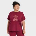 Women's Plus Size Short Sleeve Graphic T-shirt - Ava & Viv Red
