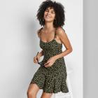 Women's Sleeveless Tie-strap Drop Hem Dress - Wild Fable Black Fruit Print