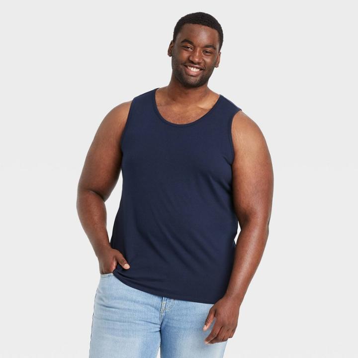 Men's Big & Tall Standard Fit Jersey Tank Top - Goodfellow & Co Blue