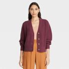 Women's Button-front Cardigan - A New Day Burgundy