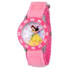 Girls' Disney Princess Belle Stainless Steel Time Teacher Watch - Pink, Girl's
