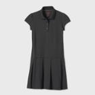 Petitegirls' Short Sleeve Uniform Performance Dress - Cat & Jack Charcoal Gray