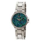 Women's Boum Cachet Watch With Custom Stone-inlaid Dial-silver/green,