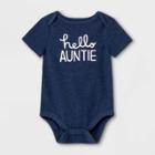 Baby Girls' 'hello Auntie' Short Sleeve Bodysuit - Cat & Jack Navy Newborn, Blue