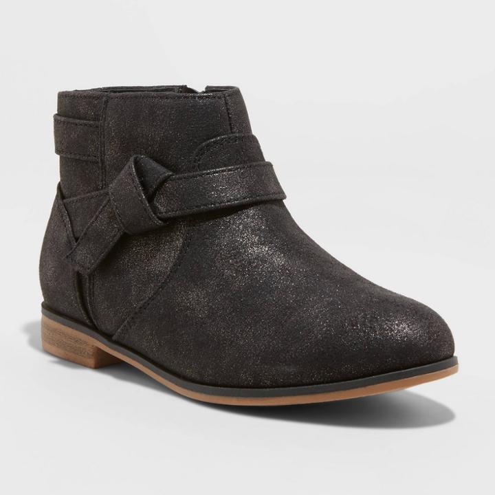 Girls' Walker Ankle Booties - Cat & Jack Black