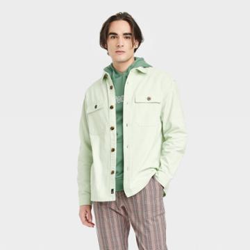 Houston White Adult Long Sleeve Button-down Shirt Jacket - Mint Green Xxs/xs