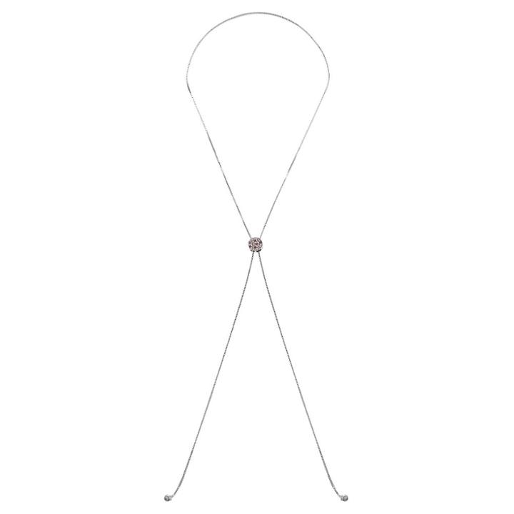 Target Women's Pink Swarovski Crystal Adjustable Necklace - Pink/gray