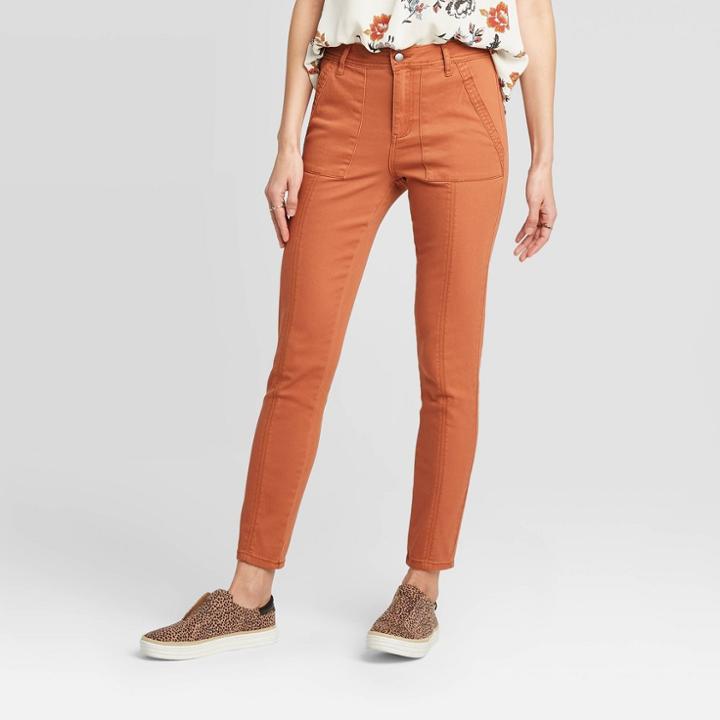 Women's Mid-rise Straight Fit Chino Pants - Knox Rose Rust 2, Women's, Orange