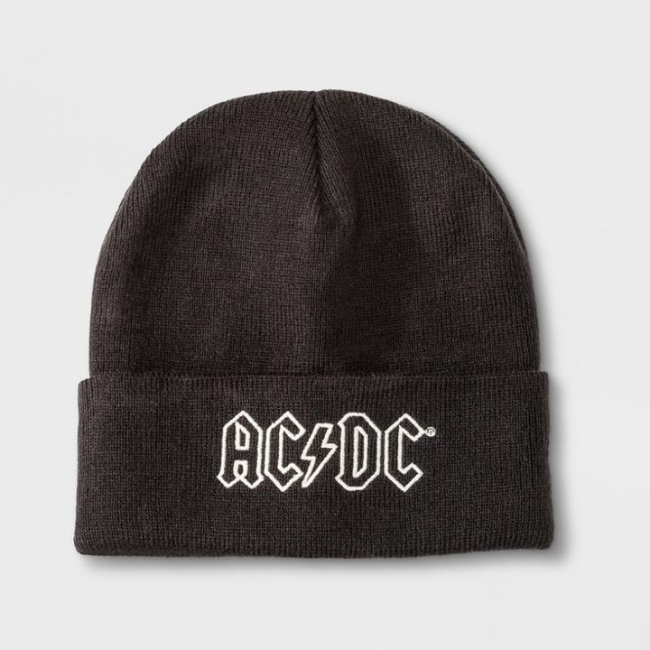 Junk Food Ac/dc Beanie Hat Black, Women's