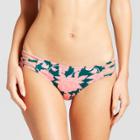 Women's Sun Coast Strappy Cheeky Bikini Bottom - Shade & Shore Teal Floral